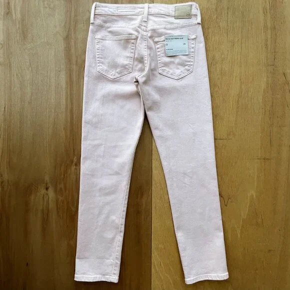 AG ADRIANO GOLDSCHMIED THE EX BOYFRIEND SLIM WOMEN’S JEANS 26 Pink Low Rise NWT